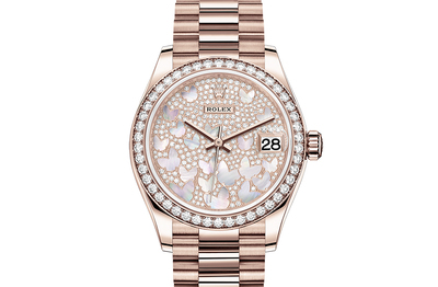 Rolex Datejust 278285Pavep, Analog Ladies Watch with Mother of Pearl Butterfly Diamond Pave Dial (arb4582)
