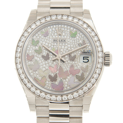 Rolex Datejust 31 'Diamond Pave Dial Ladies' in 18kt White Gold with President Bracelet Ref.278289pave (arb4607)