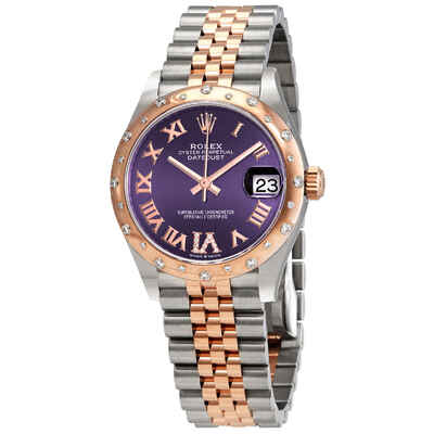 Rolex Datejust 31 Aubergine Dial Ladies Steel and 18kt Everose Gold Jubilee Watch, Model: 278341AURDJ (arb4609)