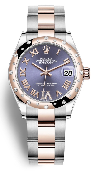Rolex Datejust 31mm Aubergine Dial Diamond Bezel Automatic Ladies Watch 278341AURDO (arb4610)