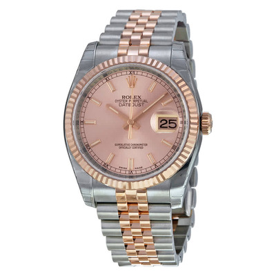 Oyster Perpetual Datejust 36 Pink Champagne Dial, Stainless Steel and 18K Everose Gold Jubilee Bracelet Automatic Ladies Watch (Item: 116231PSJ) Rolex (beige, arb5647)