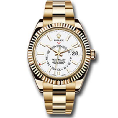 Rolex Sky-Dweller 326938wso, White Dial Automatic Mens Watch in Yellow Gold (arb4631)