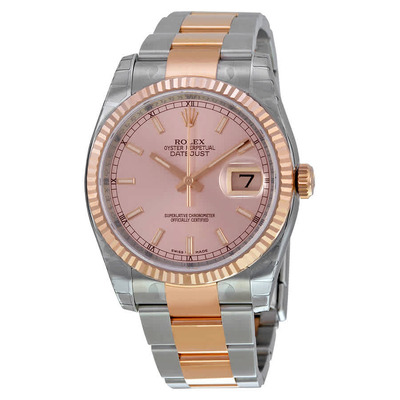 Rolex Oyster Perpetual Datejust 36 Pink Champagne Dial - Stainless Steel and 18K Everose Gold Bracelet | Automatic Mens Watch Reference: 116231PSO (beige, arb5648)