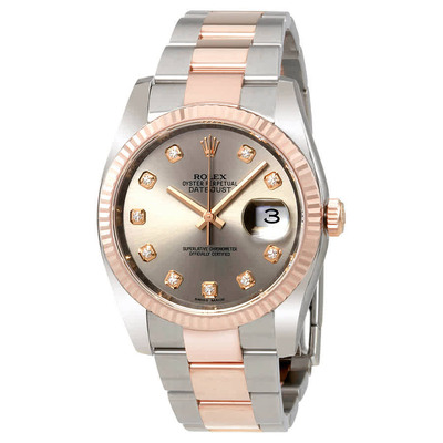 Rolex Datejust Mens Watch 116231rdo Rhodium Dial Steel & 18K Everose Gold Diamond Automatic (arb5650)