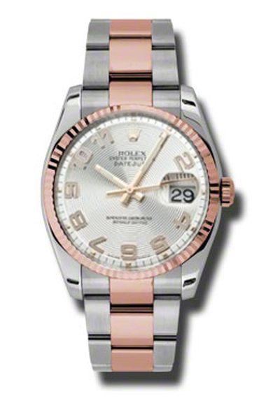 Rolex Oyster Perpetual Datejust 36 Silver Concentric Dial - Stainless Steel & 18K Gold Bracelet 116231SCAO (arb5653)