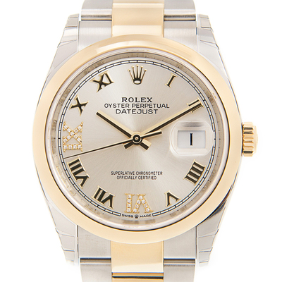 Rolex Datejust 36 - Silver Diamond Dial with Yellow Gold Accents 116200SV (arb6586)