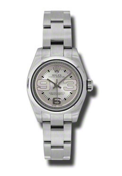 Rolex Lady Oyster Perpetual Silver Dial Watch Reference 176200s369o (arb4157)