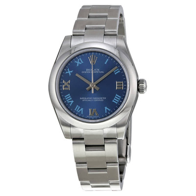 Rolex Oyster Perpetual 177200BLRO Azzuro Blue Dial Stainless Steel Bracelet Automatic Ladies Watch (blue, arb4158)