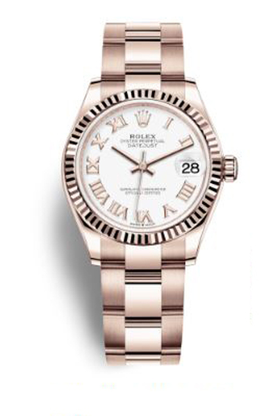 Rolex Datejust 31 White Dial Automatic Ladies Watch | 18kt Everose Gold Case & Bracelet, 278275WRO (arb7824)