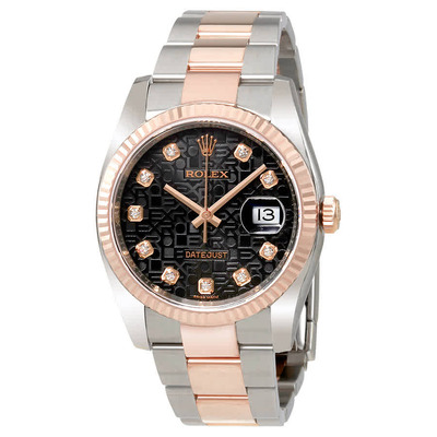 Rolex Datejust 36 Black Dial Stainless Steel Oyster Bracelet Watch 116231BKJDO (black, arb7253)