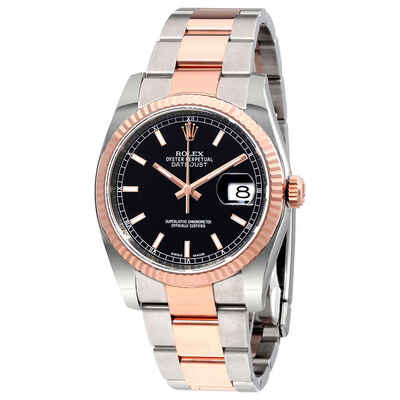 Rolex Datejust 36 Black Dial Stainless Steel Mens Watch Ref. 116231BKSO (black, arb5635)