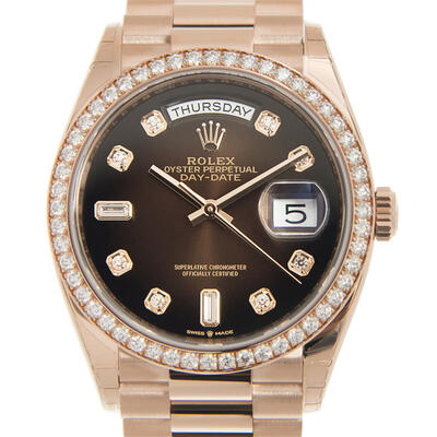 Rolex Day-Date Automatic Chronometer Diamond Brown Dial Ladies Watch 128345RBR 128345CHDP (brown, arb5763)