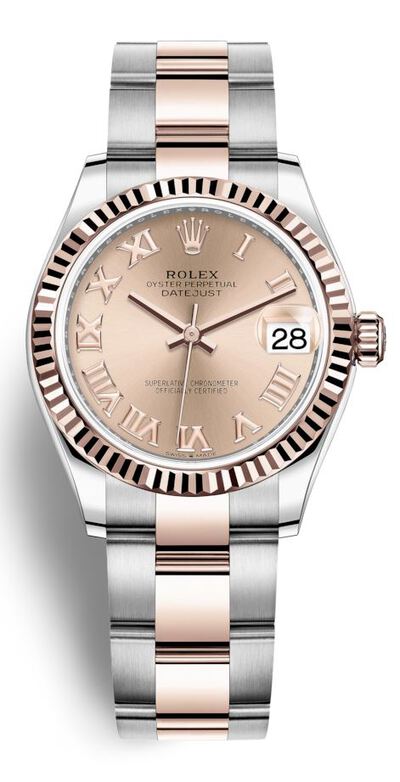 Rolex Datejust Ladies Watch with Rose Dial and Everose Gold Elements - Reference 278271PKRO (arb6677)