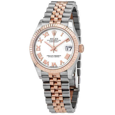 Rolex Datejust 31 White Dial Automatic Ladies Steel and 18kt Everose Gold Jubilee Watch 278271AURDJ M278271-0002 (arb6681)