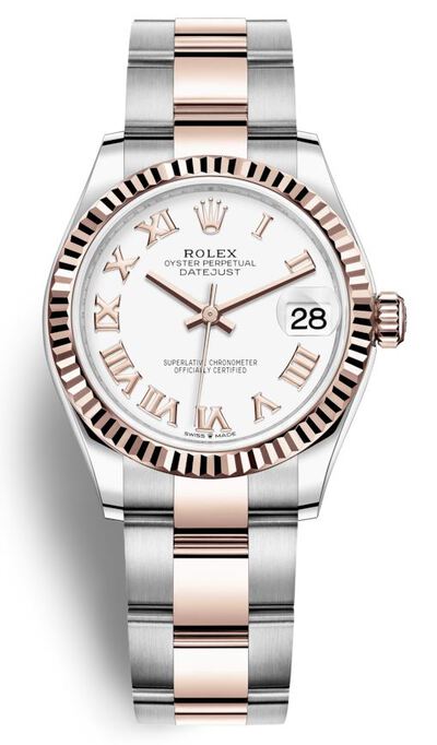 Rolex Datejust 31 White Dial Automatic Ladies Steel and 18kt Everose Gold Oyster Watch, Ref. 278271WRO (arb6682)