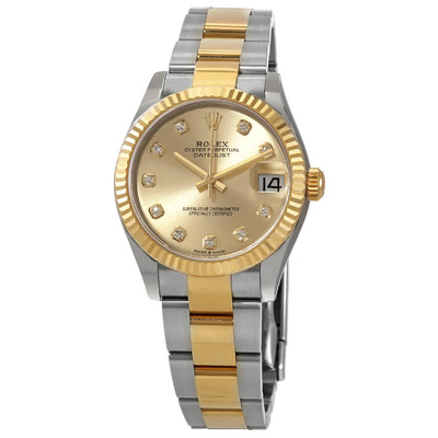Rolex Datejust 31 Champagne Diamond Dial Automatic Ladies Steel and Yellow Gold Oyster Watch 278273CDO (beige, arb6684)
