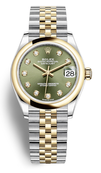 Rolex Datejust 31 Yellow Gold Case Ladies Watch Steel Jubilee Diamond Dial 278243GNDJ (arb7795)