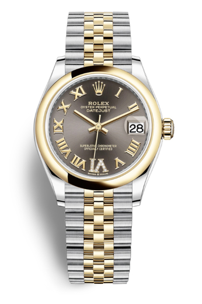 Rolex Datejust 31 Dark Grey Dial Steel and Yellow Gold Jubilee Watch Ref. 278243GYRDJ (arb5876)
