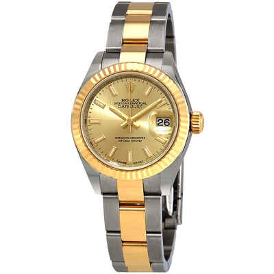 Rolex Datejust Automatic Champagne Dial Ladies Steel and Yellow Gold Oyster Watch Model 279173CSO (beige, arb7069)