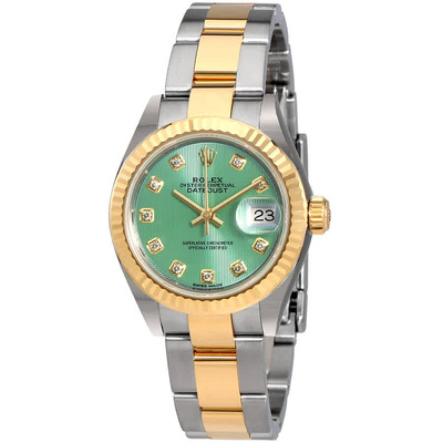 Rolex Lady Datejust 279173gndo - Automatic Watch with Diamond Dial and Yellow Gold Bracelet (arb7070)
