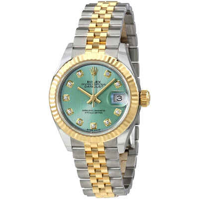 Rolex Lady Datejust 279173GNSDJ - Automatic Ladies Watch with Mint Green Diamond Dial (arb7071)