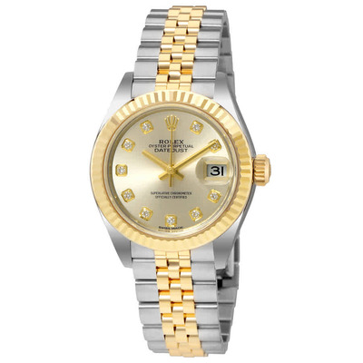 Rolex Lady Datejust Silver Dial Steel 18K Yellow Gold Bracelet 279173 279173SDJ (arb7075)