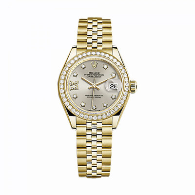 Rolex Lady-Datejust Silver Diamond Dial Automatic in Yellow Gold, Model Ref. No. 279138SRDJ (arb7610)