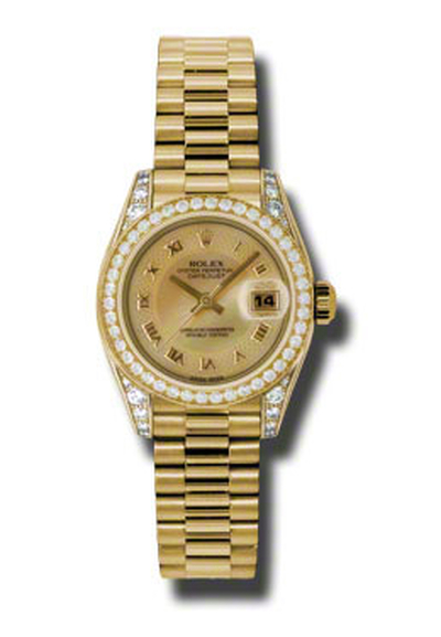 Rolex Lady-Datejust Model Reference 179158CMRP Yellow Gold Diamond Dial (beige, arb5820)