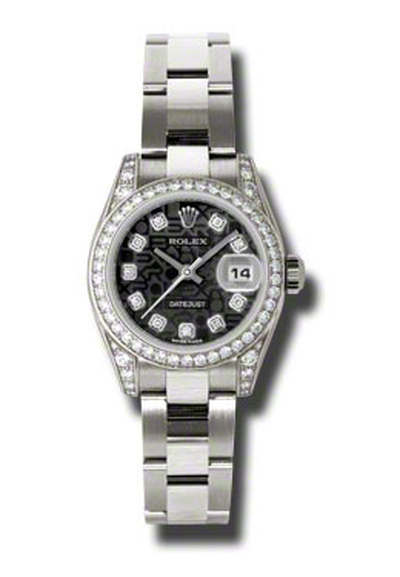 Rolex Lady Datejust 26 Black Dial 18K White Gold Oyster Bracelet Automatic Watch Reference: 179159BKJDO (black, arb5829)