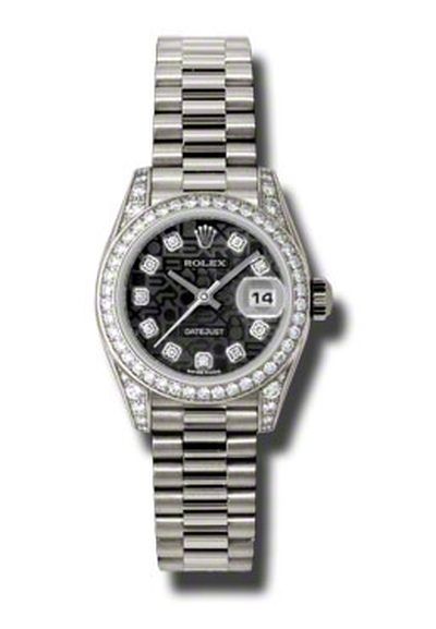 Rolex Lady Datejust Black Diamond Jubilee 18k White Gold 179159BKJDP (black, arb5830)