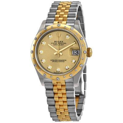 Rolex Datejust 31mm Champagne Diamond Dial Automatic Ladies Steel and Yellow Gold Jubilee Watch 278343CDJ (beige, arb7300)