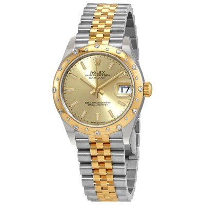 Rolex Datejust 31mm Ladies Watch in Yellow Gold, Champagne Dial & Jubilee Bracelet Model Ref: 278343CSJ (beige, arb7302)