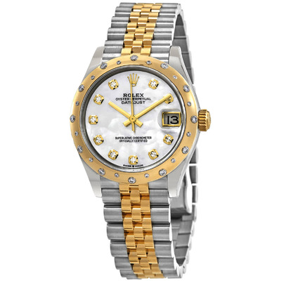 Rolex Datejust 31 Mother of Pearl Diamond Dial Automatic Ladies Steel and Yellow Gold Jubilee Watch 278343MDJ (arb7308)