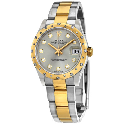 Rolex Datejust 31 Automatic Silver Diamond Dial Ladies Steel and Yellow Gold Oyster Watch Model SDO 278343SDO (arb7311)
