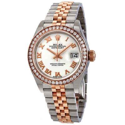 Rolex Lady Datejust White Dial Automatic Ladies Steel and 18K Everose Gold Jubilee Watch Model 279381wrj (arb6739)
