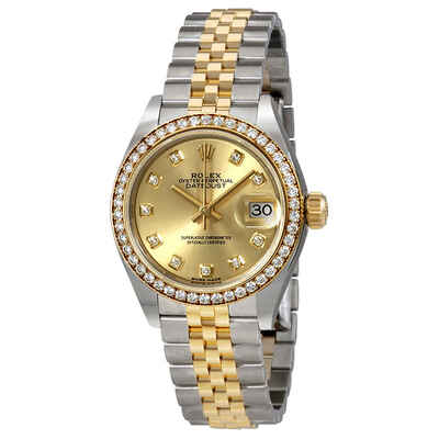 Rolex Lady Datejust Automatic Watch 279383CDJ Champagne Diamond Dial M279383RBR-0011 (beige, arb6741)