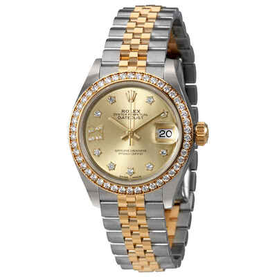 Rolex Lady Datejust Automatic Roman Diamond Dial Yellow Gold Bracelet Watch Model 279383CDRJ (beige, arb7841)