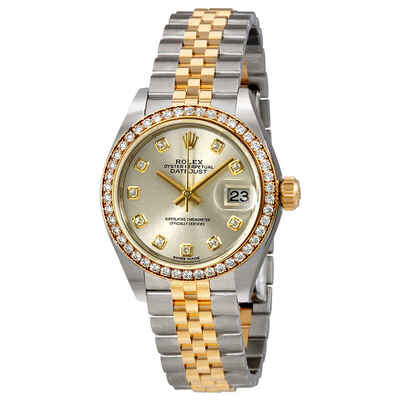 Rolex Lady Datejust Silver Diamond Dial Automatic Watch Reference 279383SDJ (arb7848)