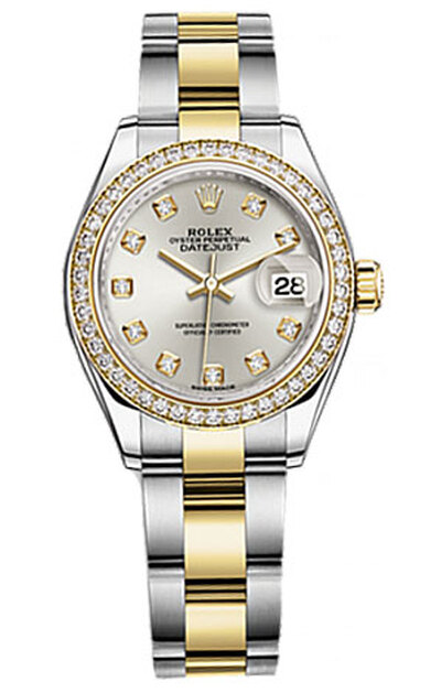 Rolex Lady Datejust 279383SDO, Silver Dial, Steel & Yellow Gold (arb7850)