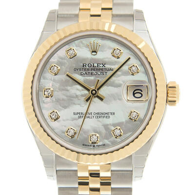 Rolex Datejust 31 Mother of Pearl Diamond Dial Automatic Ladies Steel and Yellow Gold Jubilee Watch 278273MDJ (arb6690)