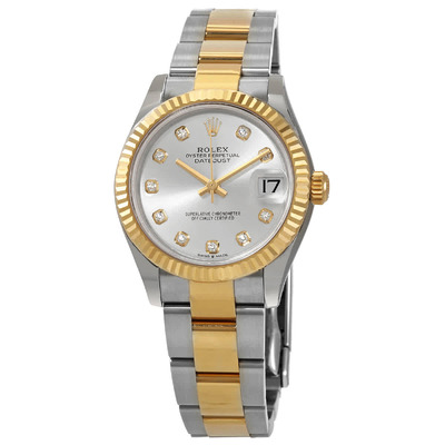 Rolex Datejust 31 Silver Diamond Dial Automatic Ladies Steel and Yellow Gold Oyster Watch Model:278273SDO (arb6693)