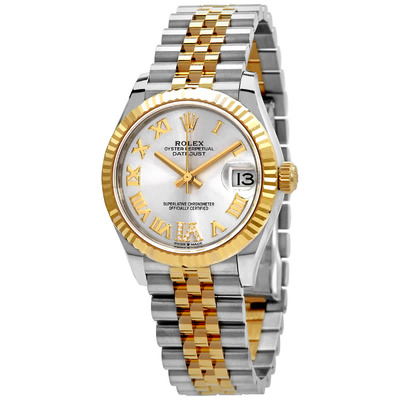 Rolex Datejust 31 Silver Diamond Dial Automatic Ladies Steel and 18kt Yellow Gold Jubilee Watch - Model Reference 278273SRDJ (arb6694)