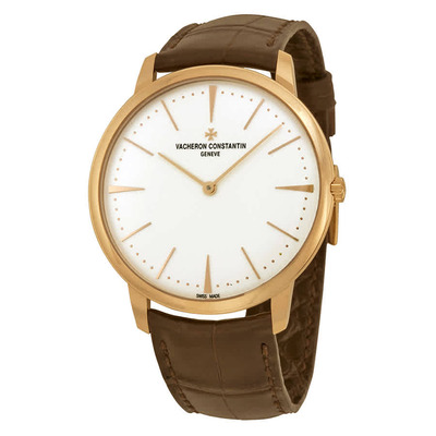 Vacheron Constantin Patrimony Grand Taille Mens Watch 18kt Rose Gold Automatic Caliber 1400, Brown Leather Strap 81180000R-9159 (brown, arb7988)