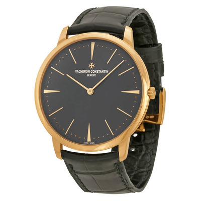 Vacheron Constantin Patrimony Grey Dial 18k Pink Gold Manual Mens Watch, Item Code: 81180000R-9162 81180/000R-9162 (black, arb7989)
