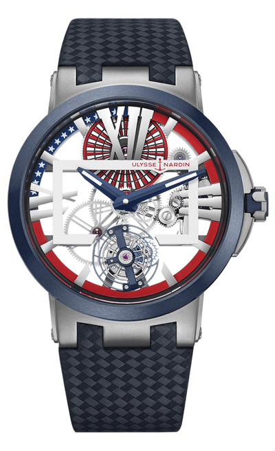 Ulysse Nardin Executive Skeleton Tourbillon Mens Limited Edition Hand Wound Watch 1713-139LE/US (blue, arb5624)