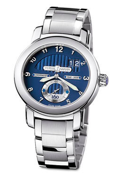 Ulysse Nardin 160th Anniversary Blue Dial 18K White Gold Automatic Mens Watch - Model No. 1600-100-8 (blue, arb5622)