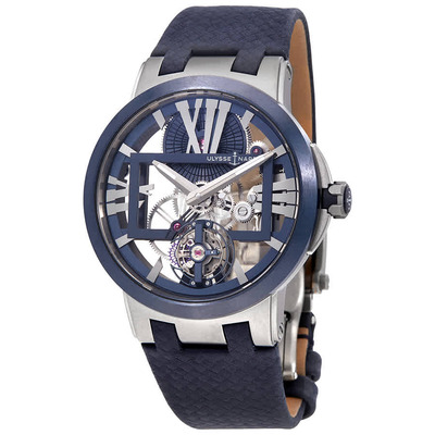 Ulysse Nardin Executive Skeleton Tourbillon Hand Wound Watch 1713-139/43 (blue, arb5623)