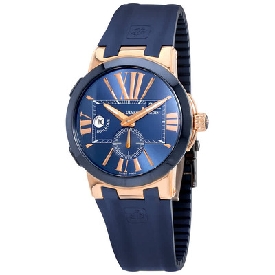 Ulysse Nardin Executive Dual Time Automatic Blue Dial Mens Watch Ref. 246-00-3/43 (blue, arb6947)