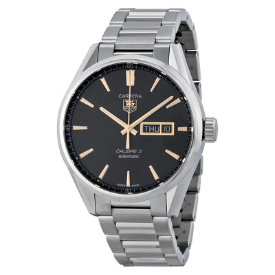 Pre-owned Tag Heuer Carrera Calibre 5 Black Dial Mens Watch WAR201CBA0723 WAR201C.BA0723 (black, arb23721)