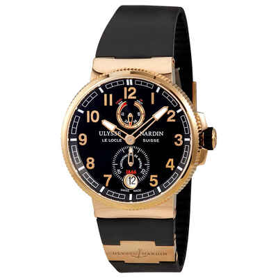Ulysse Nardin Marine Chronometer Automatic Blue Dial 18K Rose Gold Mens Watch UN-118, Ref: 1186-126-3/62 (blue, arb5595)
